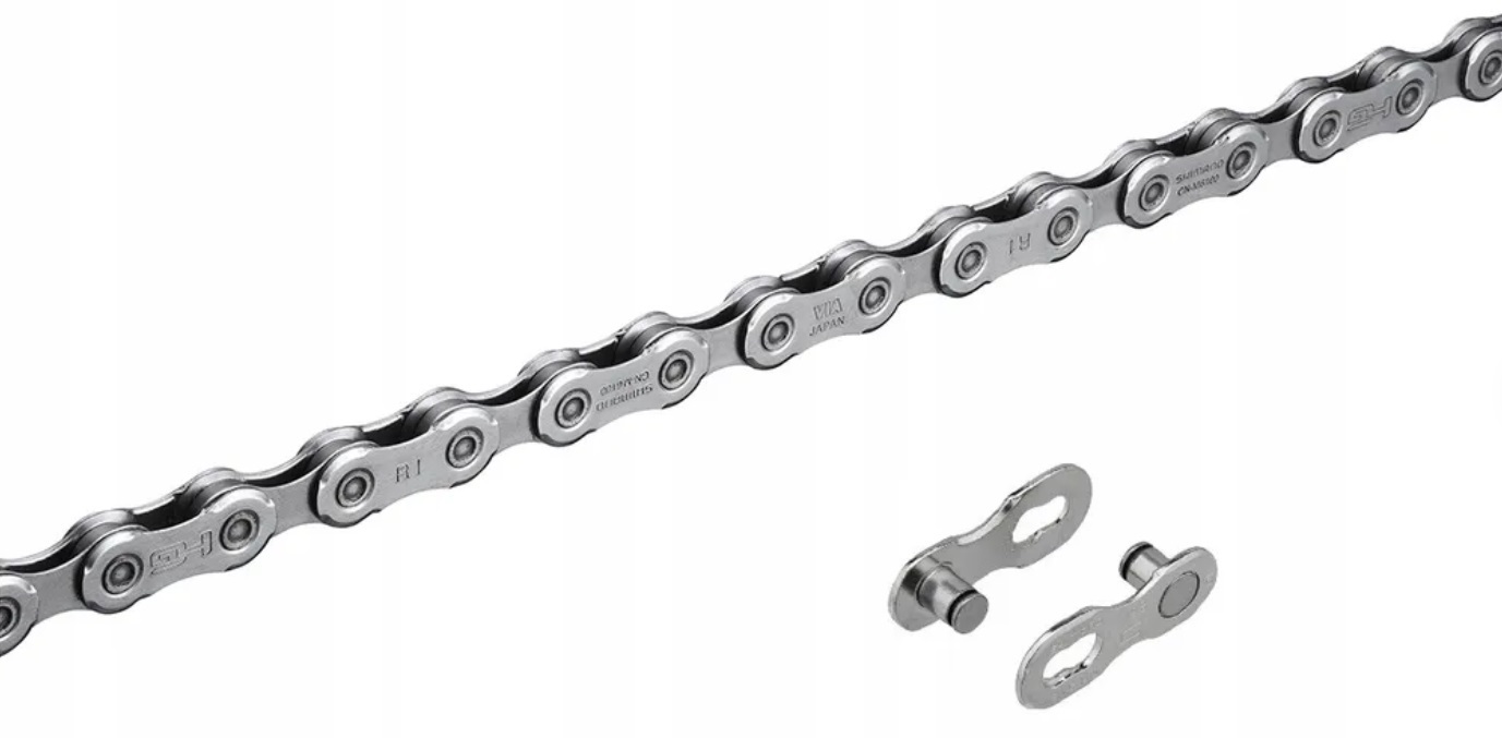 Цепь Shimano Deore XT, M8100, 12 скоростей, 126 звеньев, замок цепи, серебристая