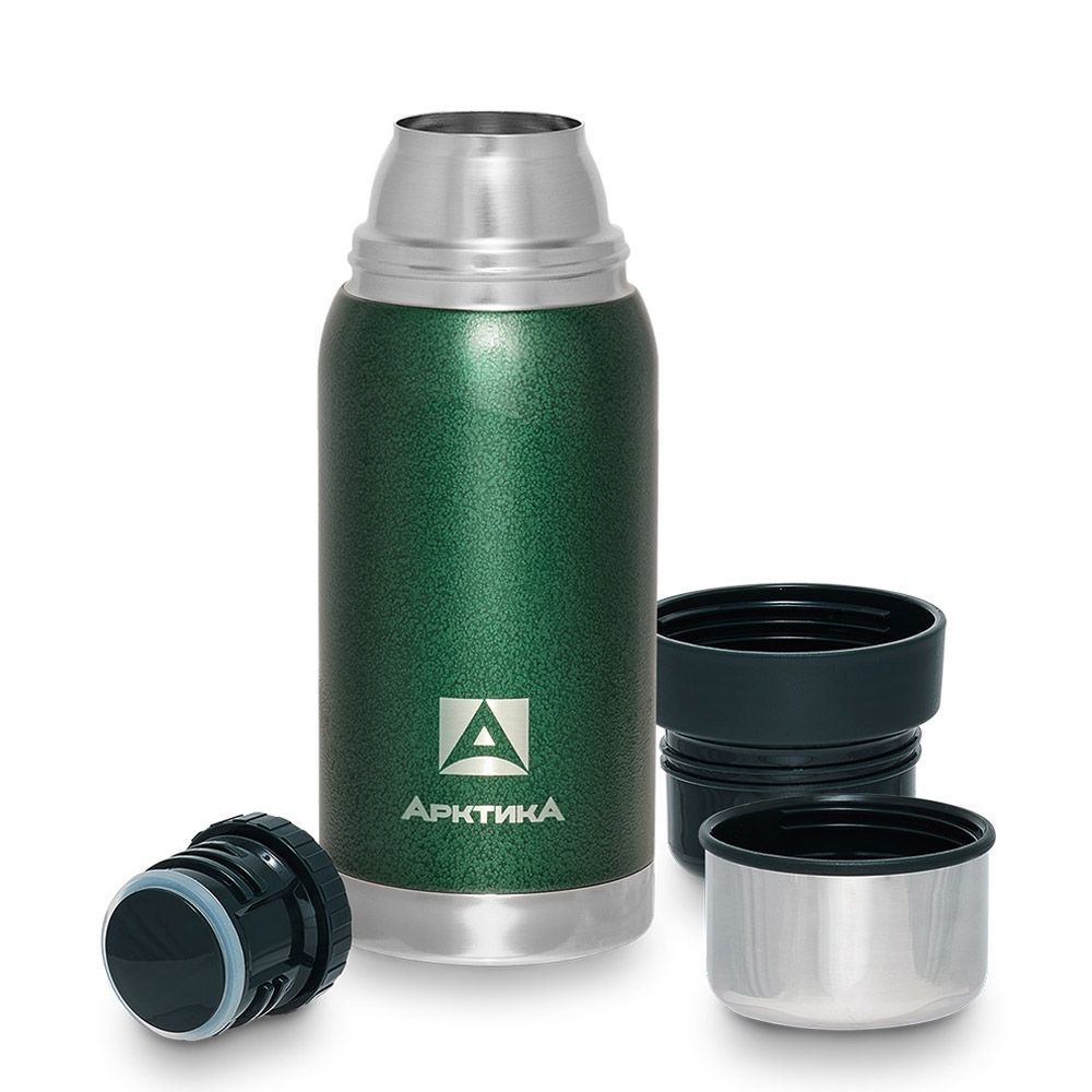Термос питьевой, бытовой, вакуумный,   "Арктика", 500 мл  с ситечком (Зеленый)