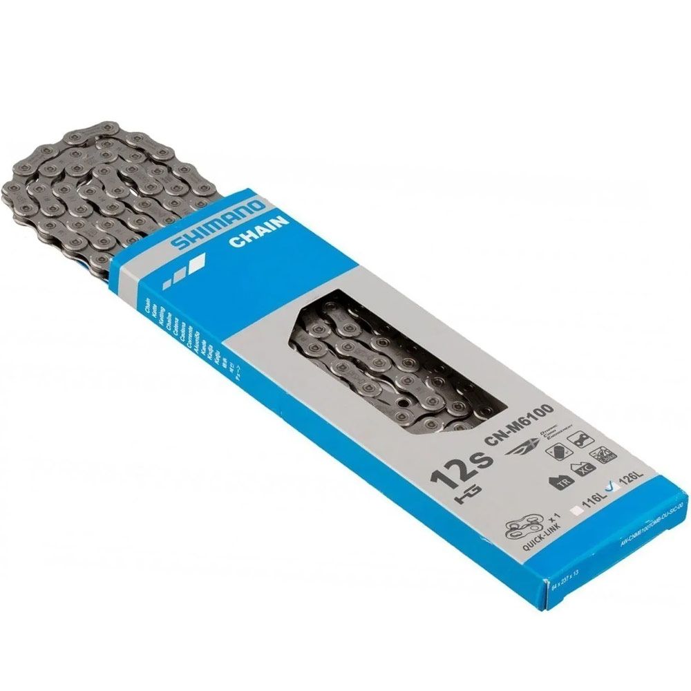 Цепь Shimano Deore, M6100, 12ск, 126 зв., с замком