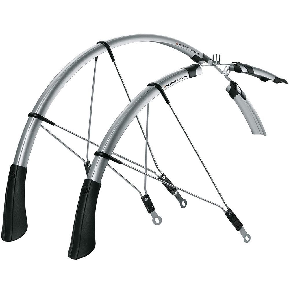 Крыло переднее+заднее SKS "RACEBLADE LONG"  для шоссейного велосипеда 28", серебрян