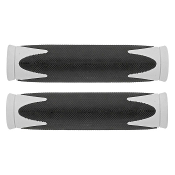 Грипсы Velo  D2 Alloy 130mm, белые/черн.., с фиксатором