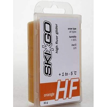 Парафин SkiGo HF Orange новый снег +1 -5 45 г