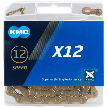 Цепь KMC X12 126 зв., золот.
