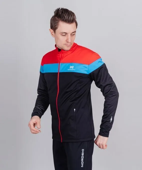 Разминочная куртка Nordski Drive (2XL, Черный/красный)