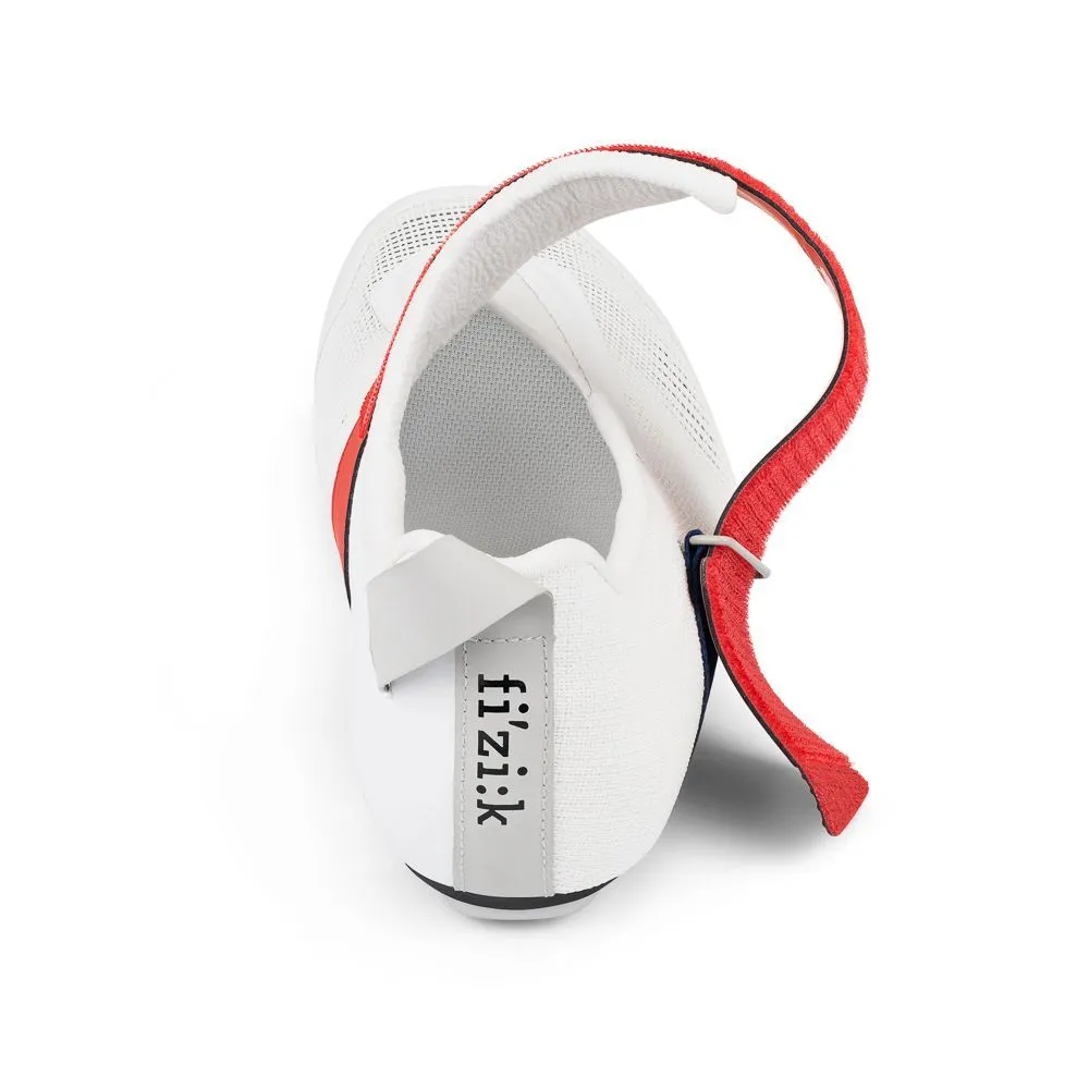 Велотуфли Fizik TRANSIRO HYDRA AEROWEAVE CARBON триатлон  (46, Белый/красный/синий)
