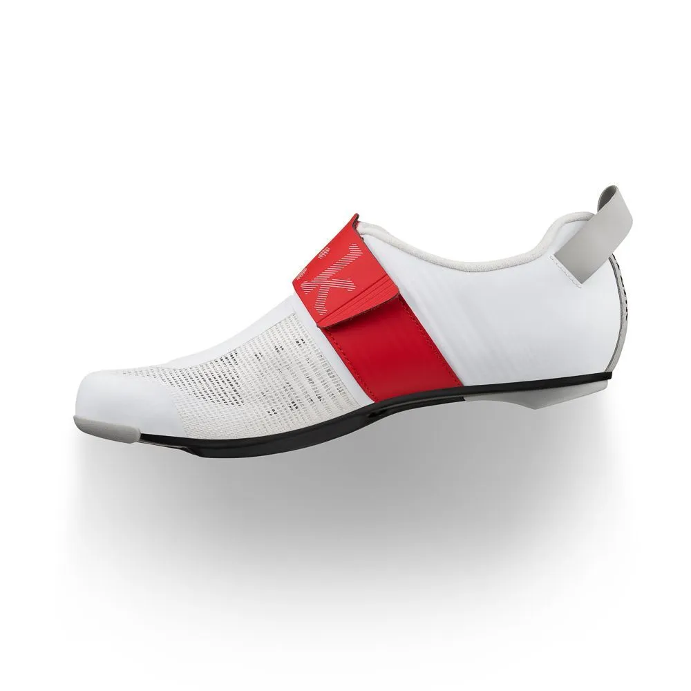Велотуфли Fizik TRANSIRO HYDRA AEROWEAVE CARBON триатлон  (46, Белый/красный/синий)