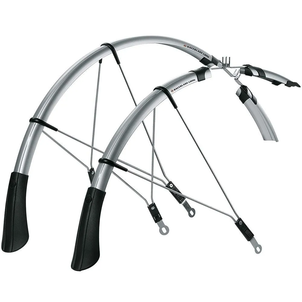 Крыло переднее+заднее SKS "RACEBLADE LONG"  для шоссейного велосипеда 28", серебрян